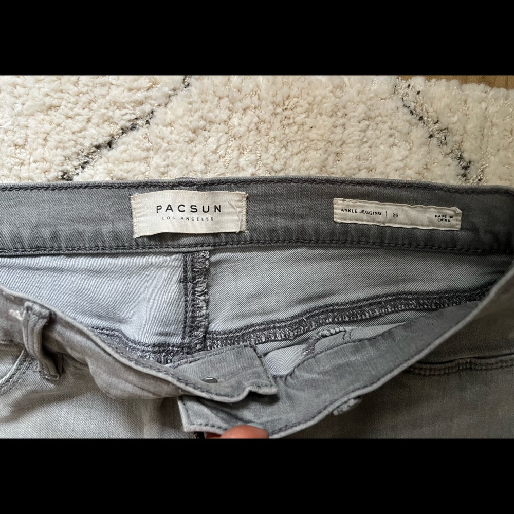 Women’s Pacsun ripped ankle denim gray jean - Picture 5 of 5